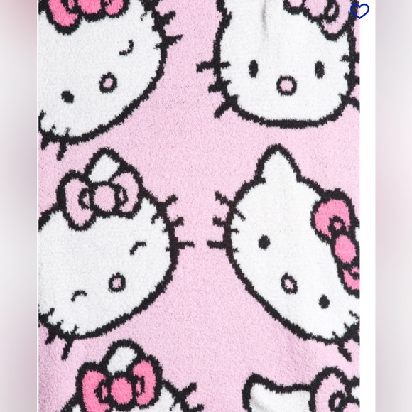 HELLO KITTY Large Pink & White Pretty Faces Knit Throw Made By Sanrio. NWTS - Picture 4 of 5